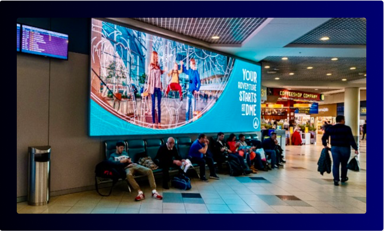 Digital Out of Home Advertising at Domodedovo Airport in Russia for Brand Promotion