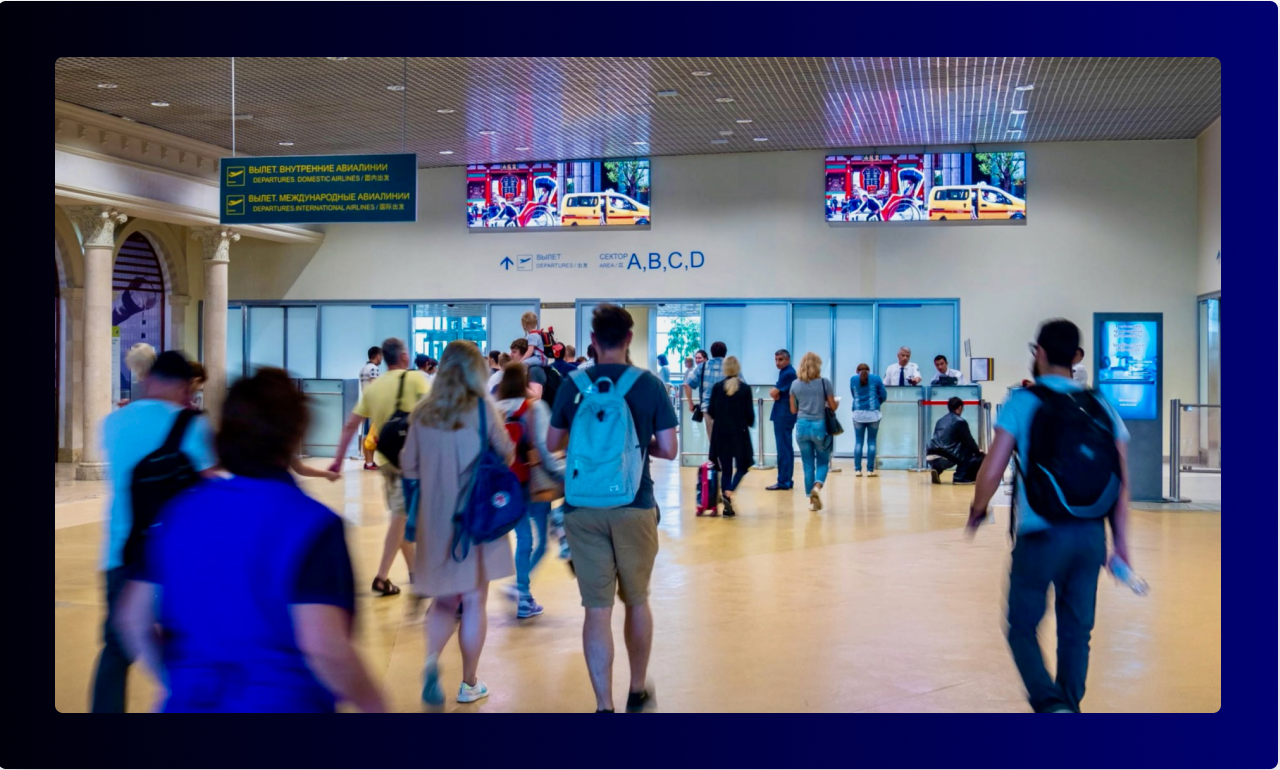 Digital Out of Home Advertising at Domodedovo Airport in Russia for Brand Promotion