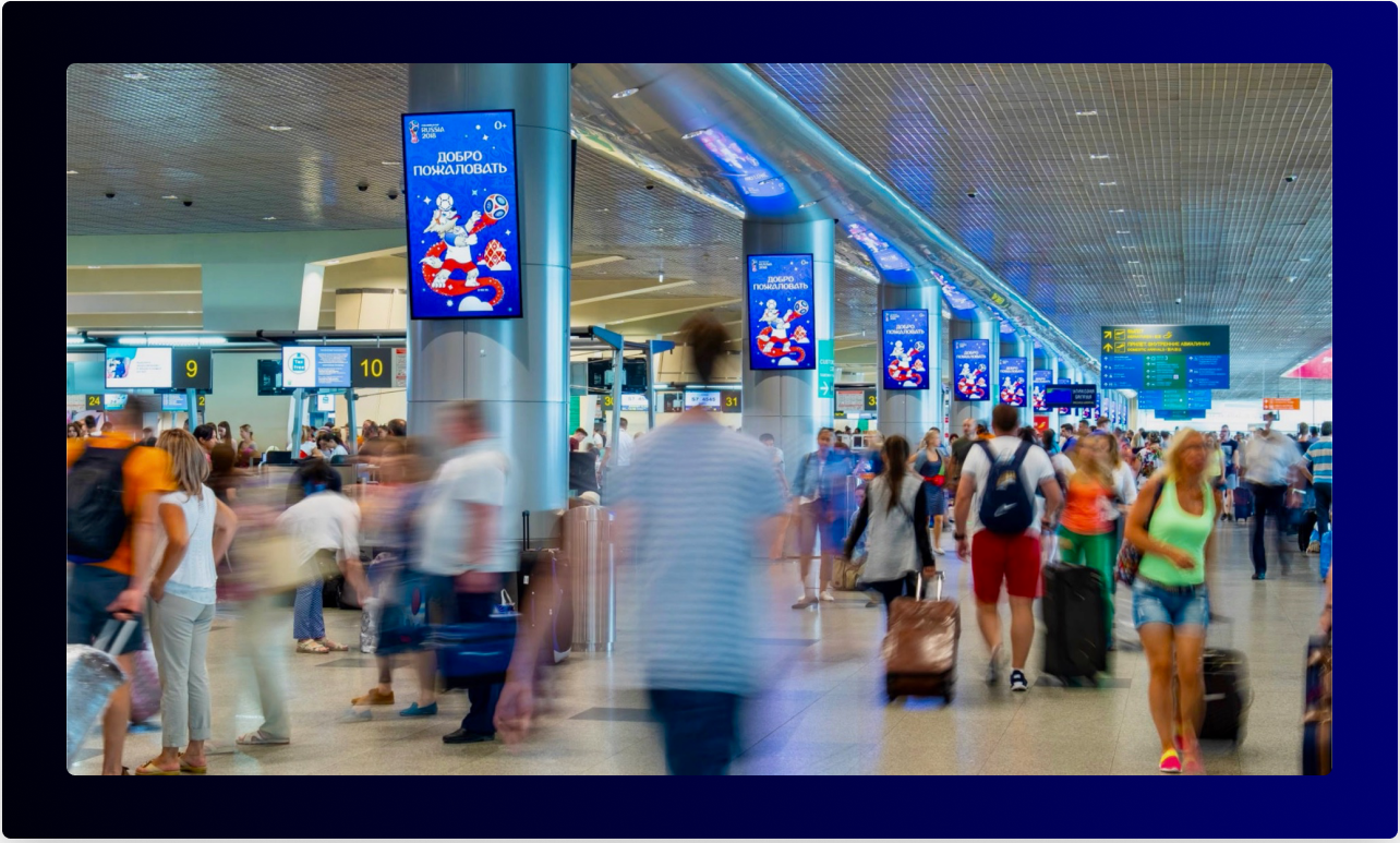 Digital Out of Home Advertising at Domodedovo Airport in Russia for Brand Promotion